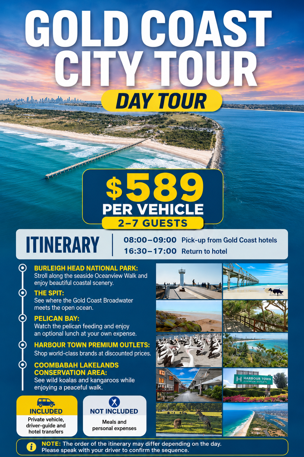 Gold Coast Private City Tour package overview