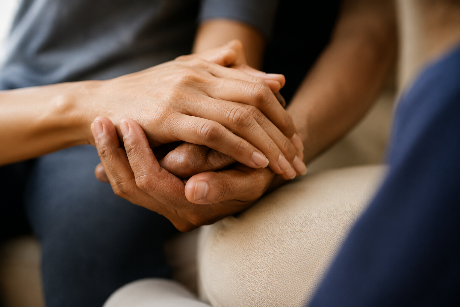 Hands holding, representing care