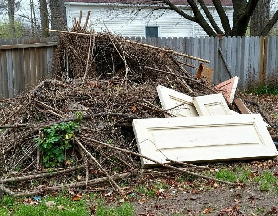 Yard before waste removal