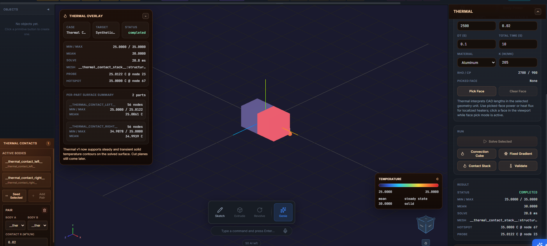 WebCad thermal simulation