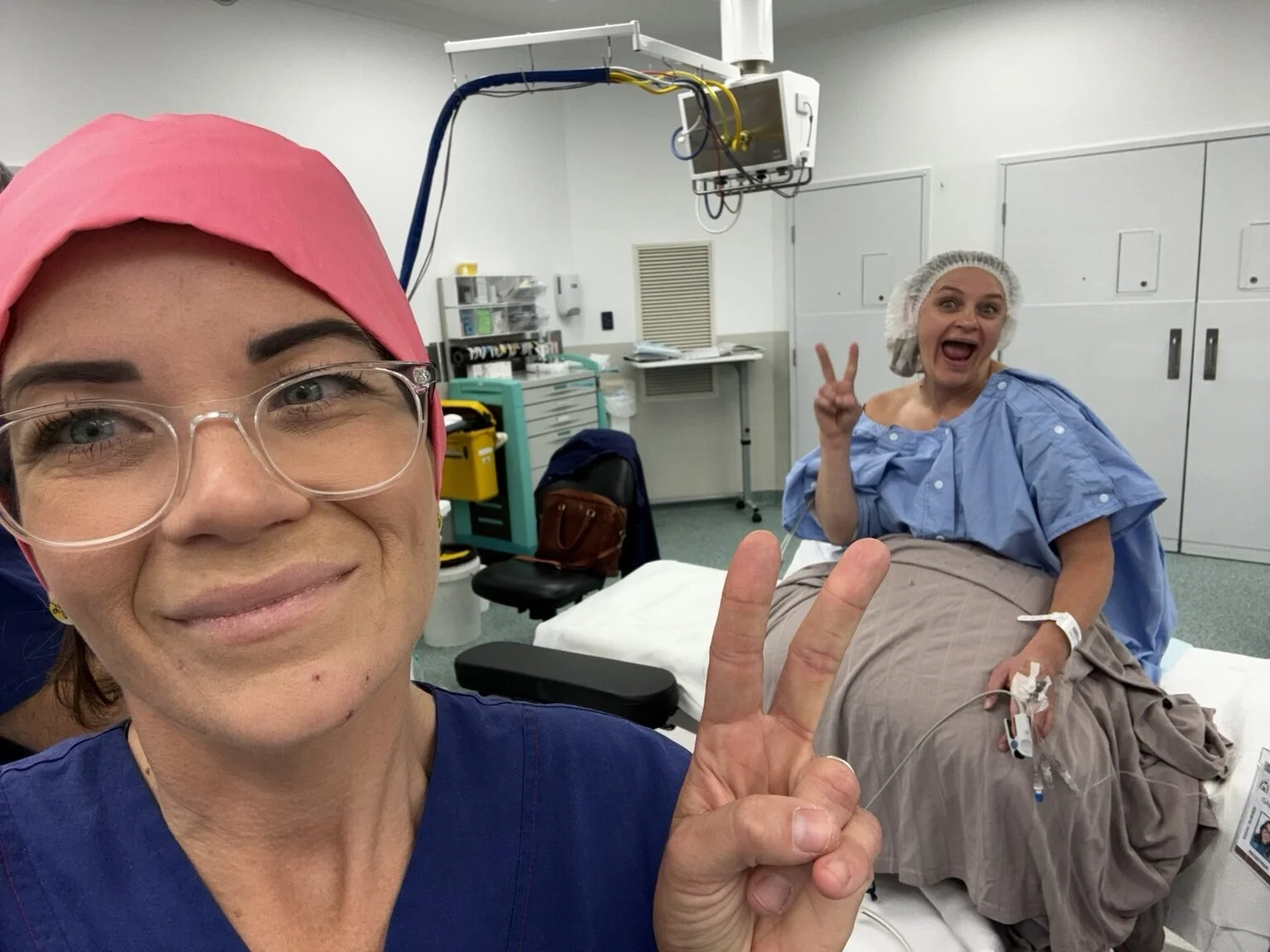 Emma supporting a mother and newborn in hospital