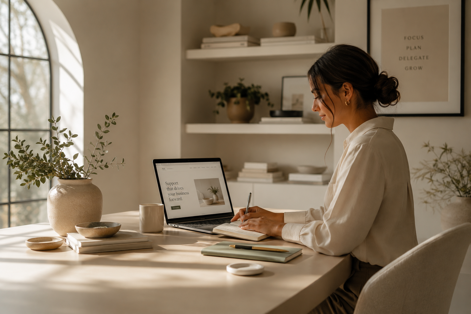 Remote professional supporting a growing business