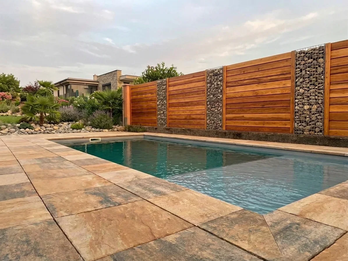 Műanyag téglalap medence belső lépcsővel