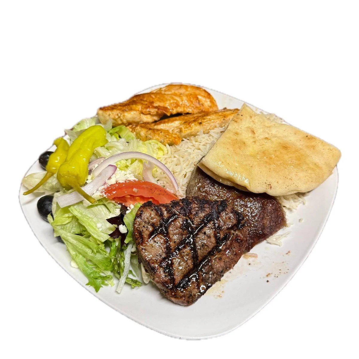 Greek Mixed Grill at Ka-bobs at The Option House in Bradford, Pennsylvania