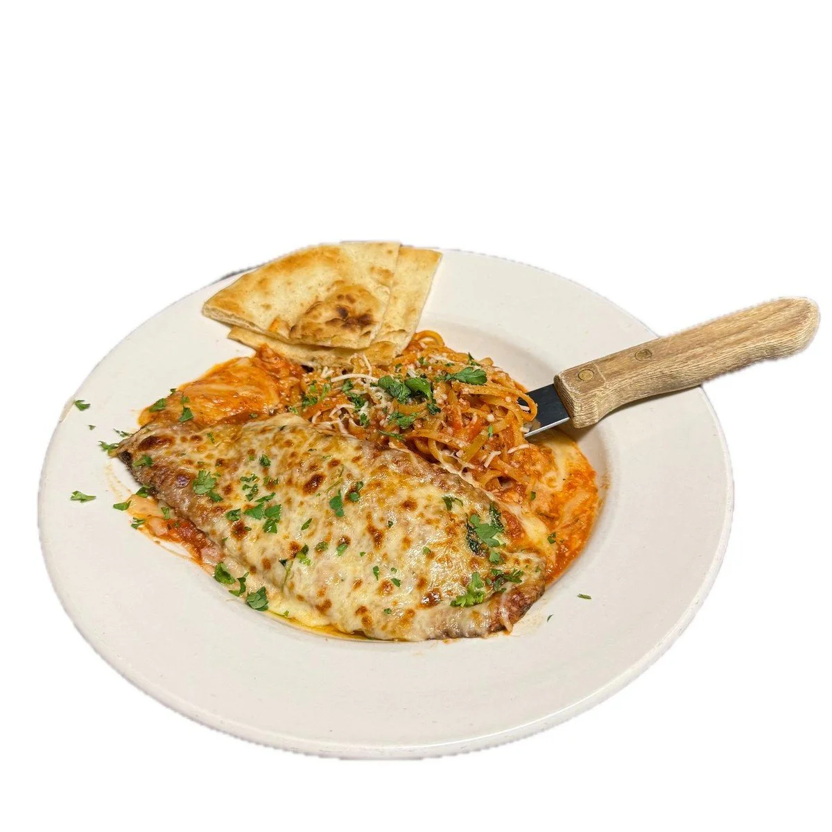 Eggplant Parmesan at Ka-bobs at The Option House in Bradford, Pennsylvania