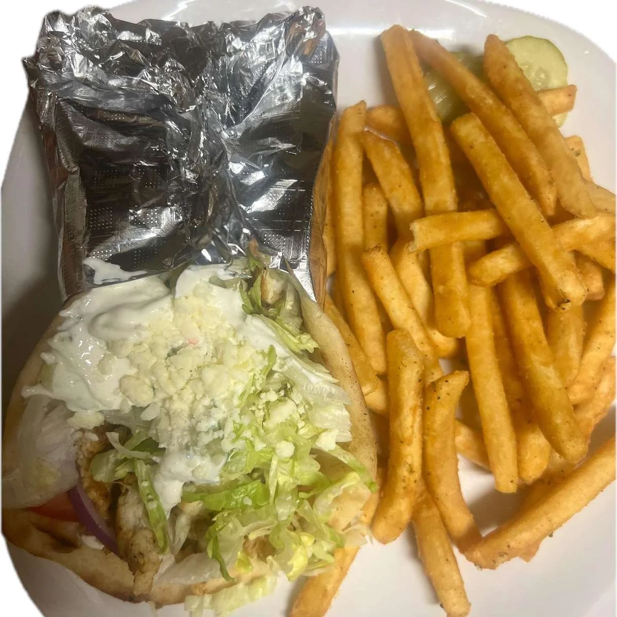 Chicken Souvlaki Pita at Ka-bobs at The Option House in Bradford, Pennsylvania