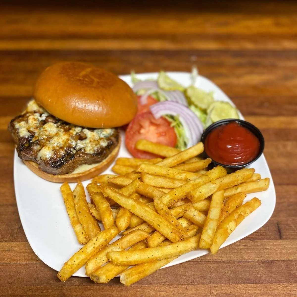 Black & Bleu Burger at Ka-bobs at The Option House in Bradford, Pennsylvania