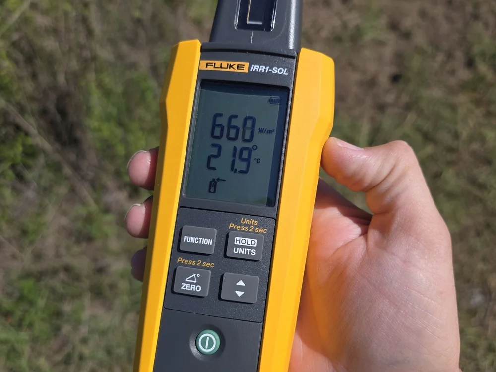 Irradiance verified before flying