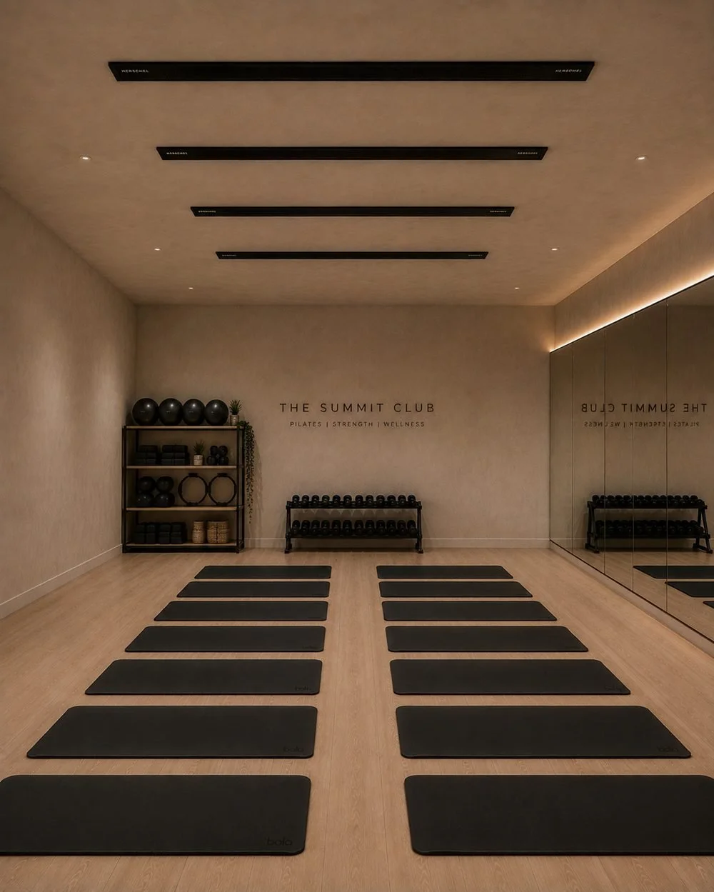 Mat room with infrared heating