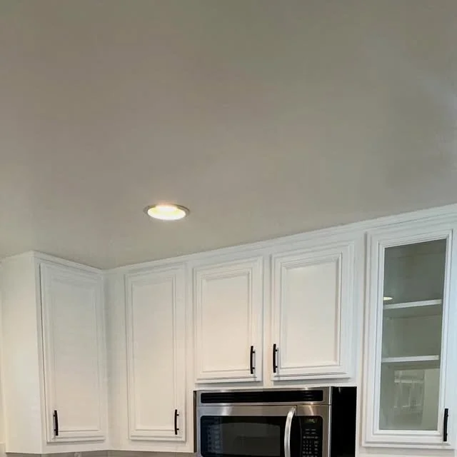 Finished white painted kitchen cabinets in Orange, CA