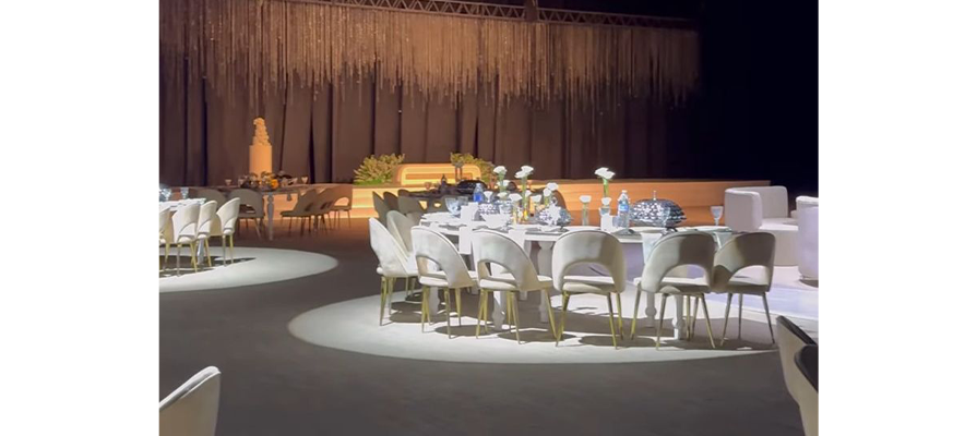 Pre-programmed stage lighting hire Dubai hotel ballroom beam truss production