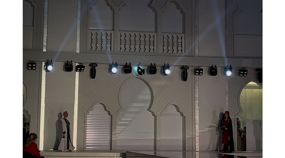 EchoLight corporate event production setup at hotel ballroom in Dubai with cinematic and timed lighting Thailand Fashion Show