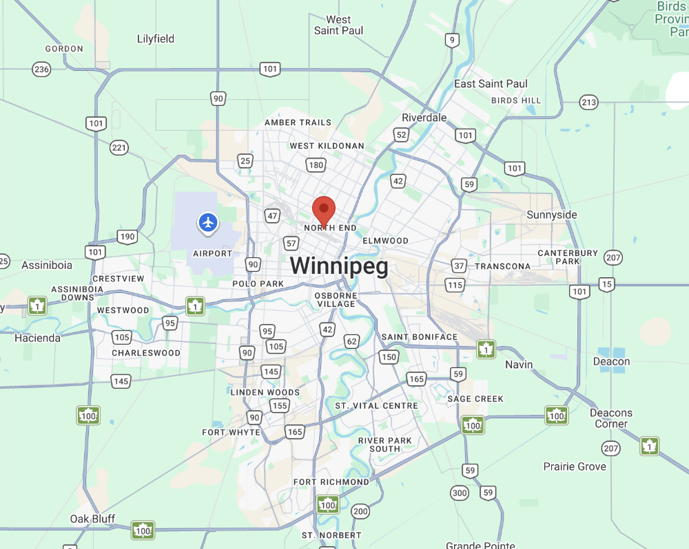 Winnipeg warehouse map