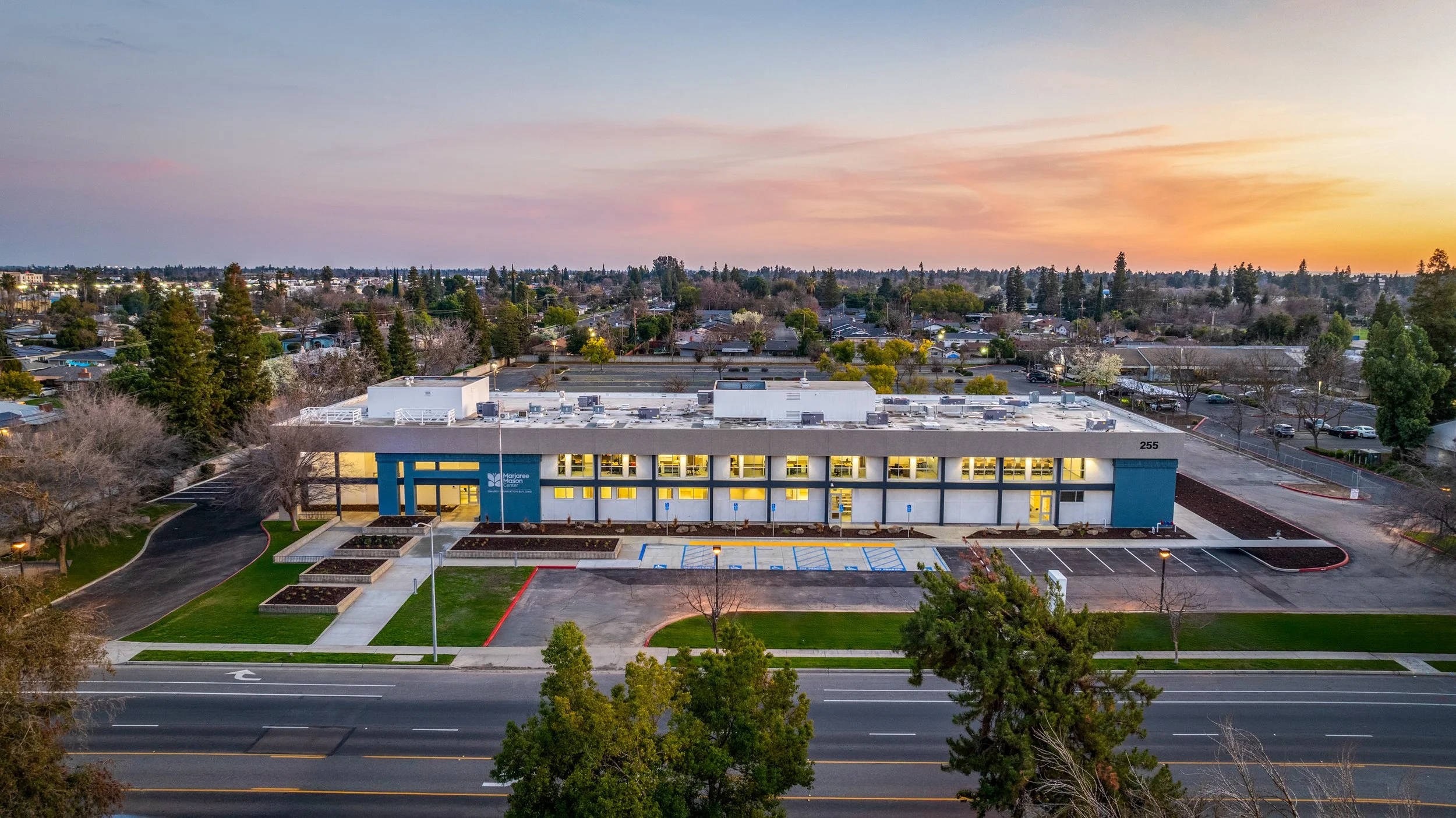 Marjaree Mason Center building exterior, Fresno, CA commercial photography