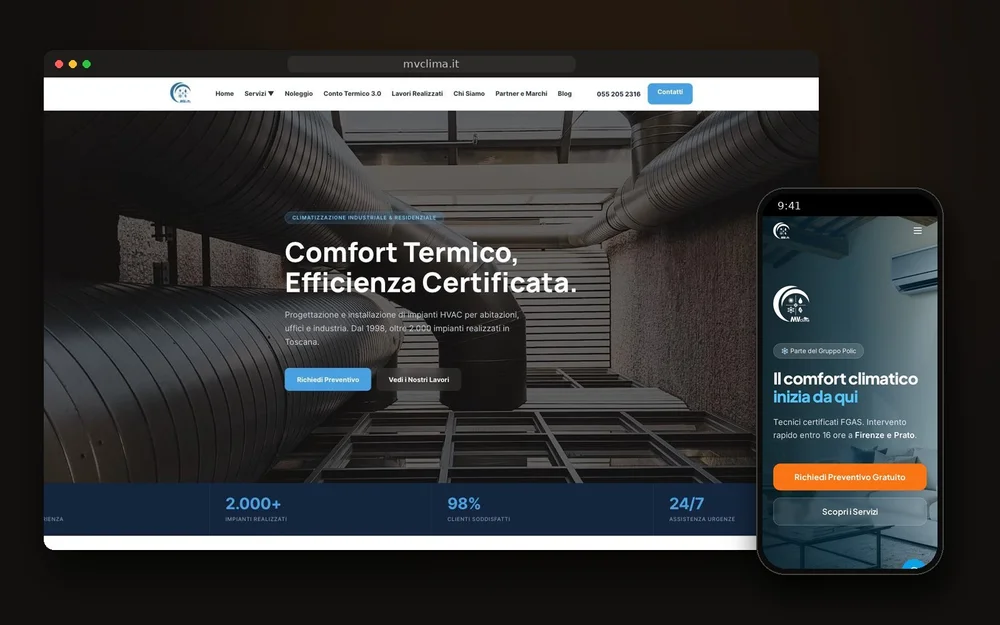 MV Clima — Sito da zero + landing