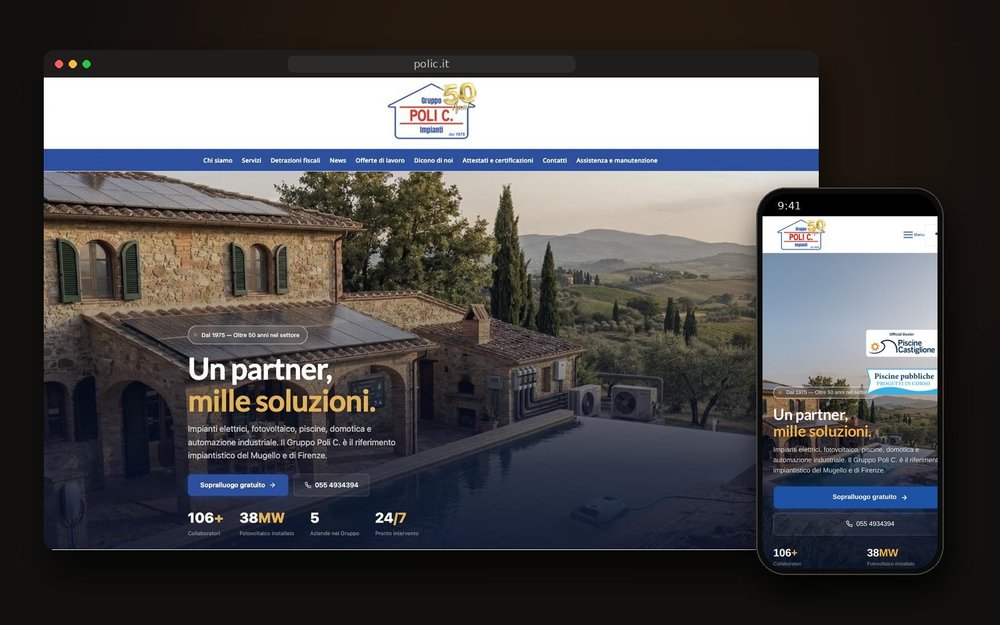 Gruppo Poli C.: il sito su computer e su telefono