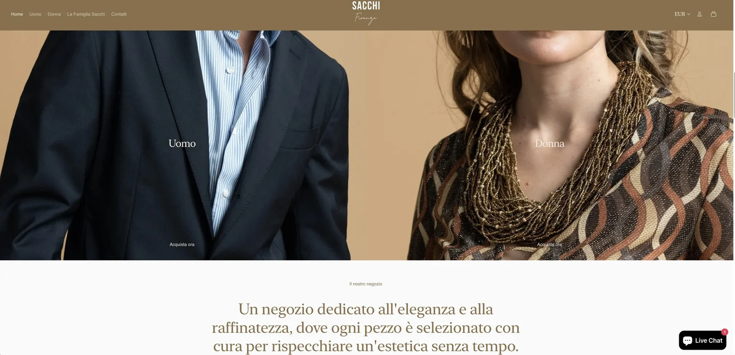 Sacchi Firenze Homepage