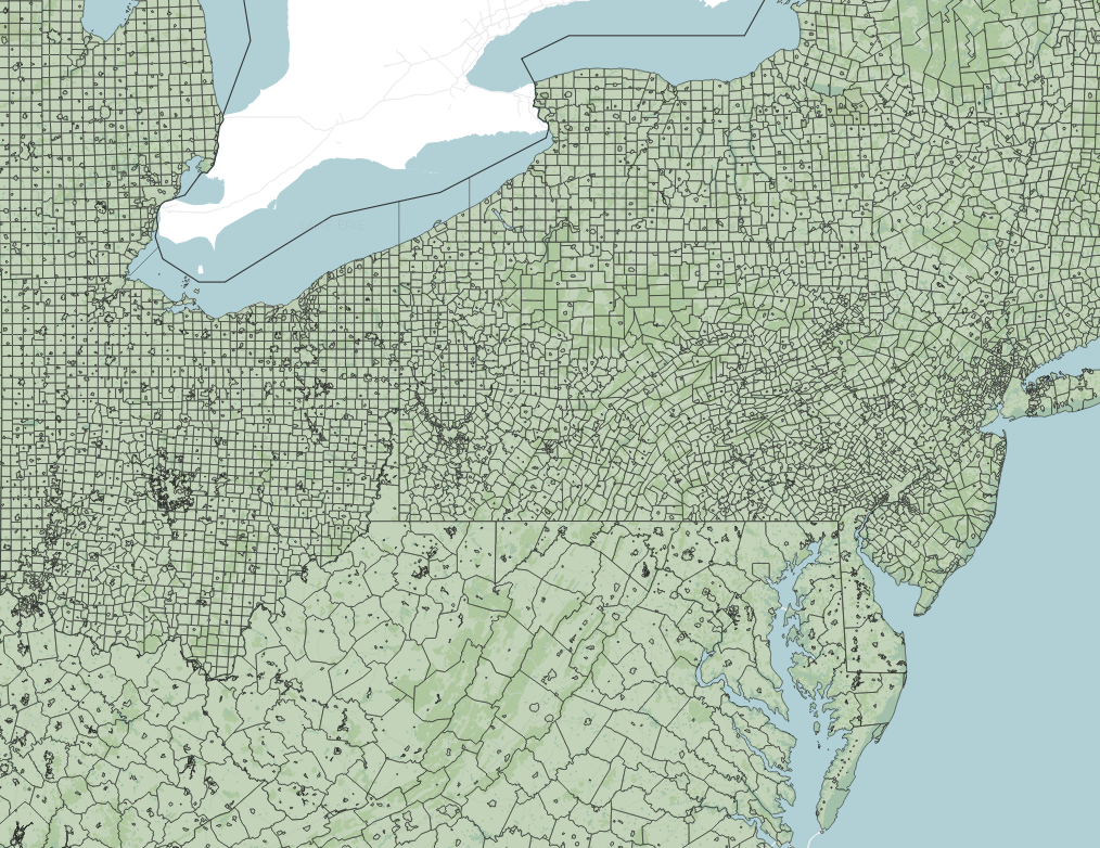 Map of U.S. jurisdictions with zoning authority