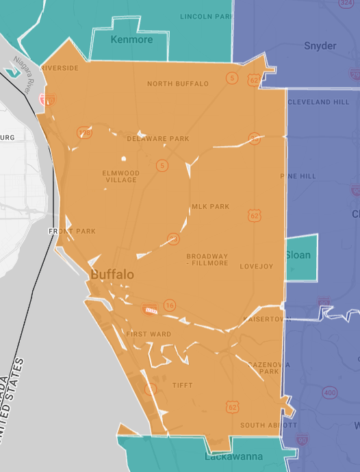 Zoning map from another provider showing a jurisdiction boundary that overlaps its neighbors