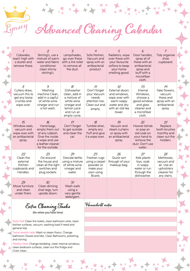 Advanced Cleaning Calendar