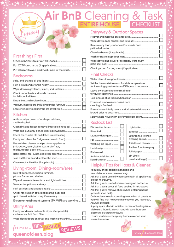 Air BnB Checklist