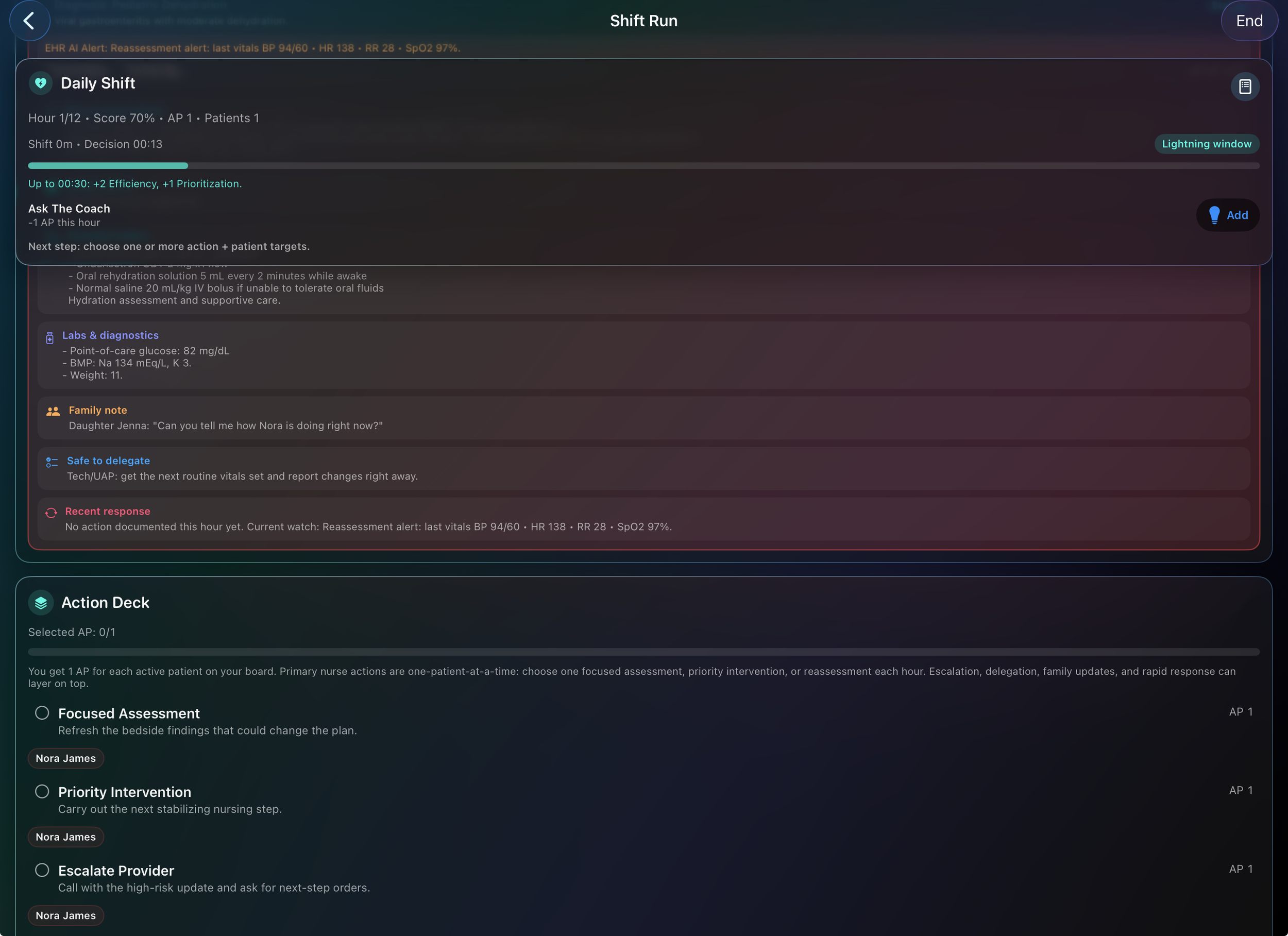 Shift Commander multi-patient unit management screen in Bedside Coach