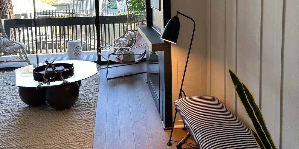 Renovated apartment living room in Alameda