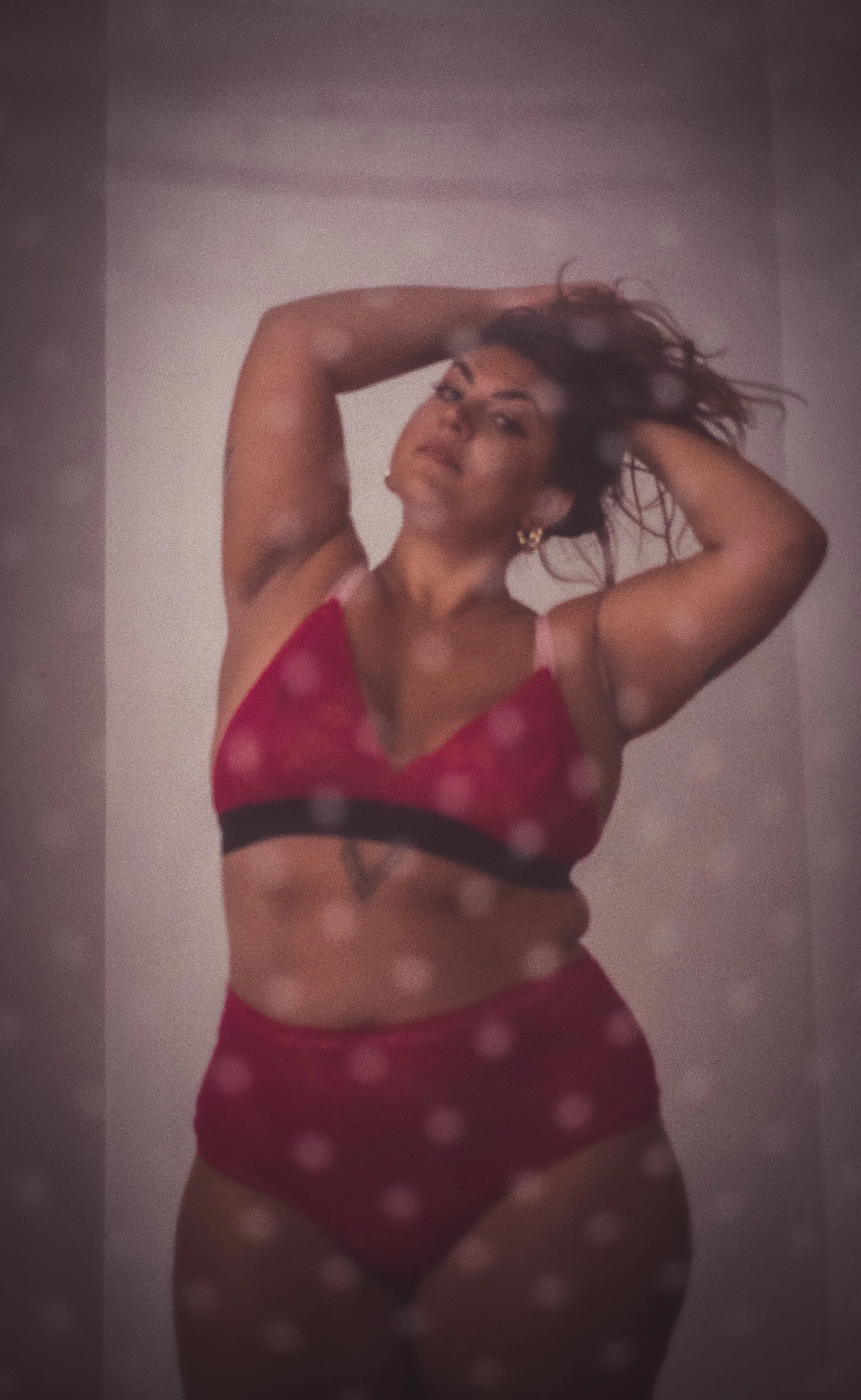 Model wearing the made-to-measure bralette and panty