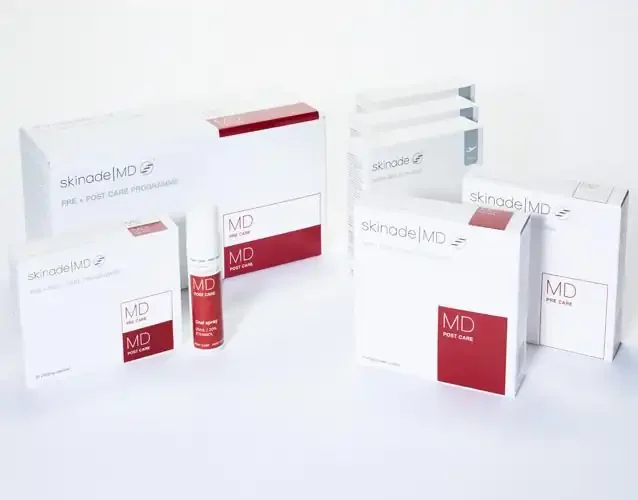 Skinade MD pre and post procedure collagen kit included with Level 4 UltraClear at SKYN