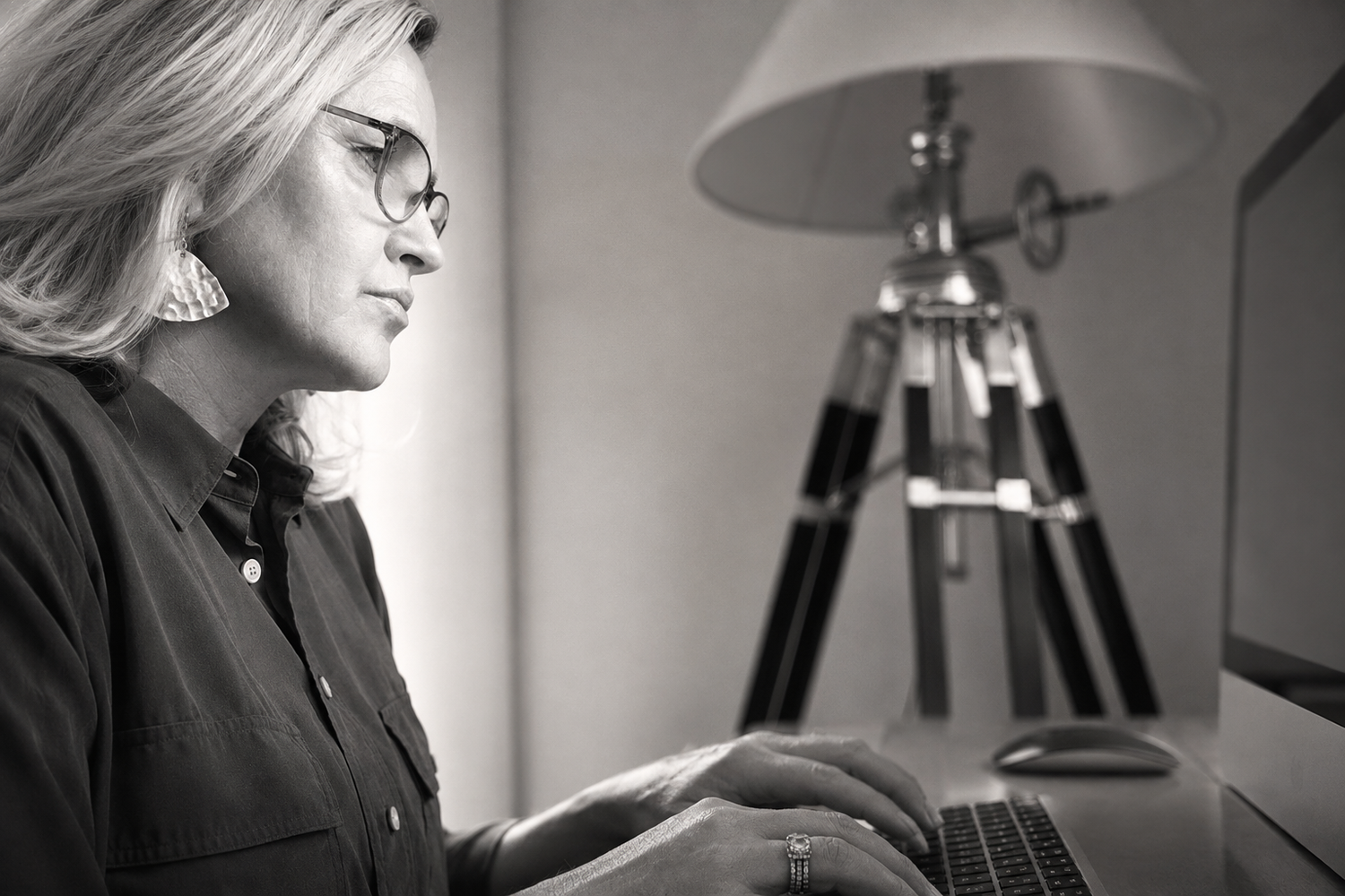 Tina Sawtelle, founder of Mare + Co., at work