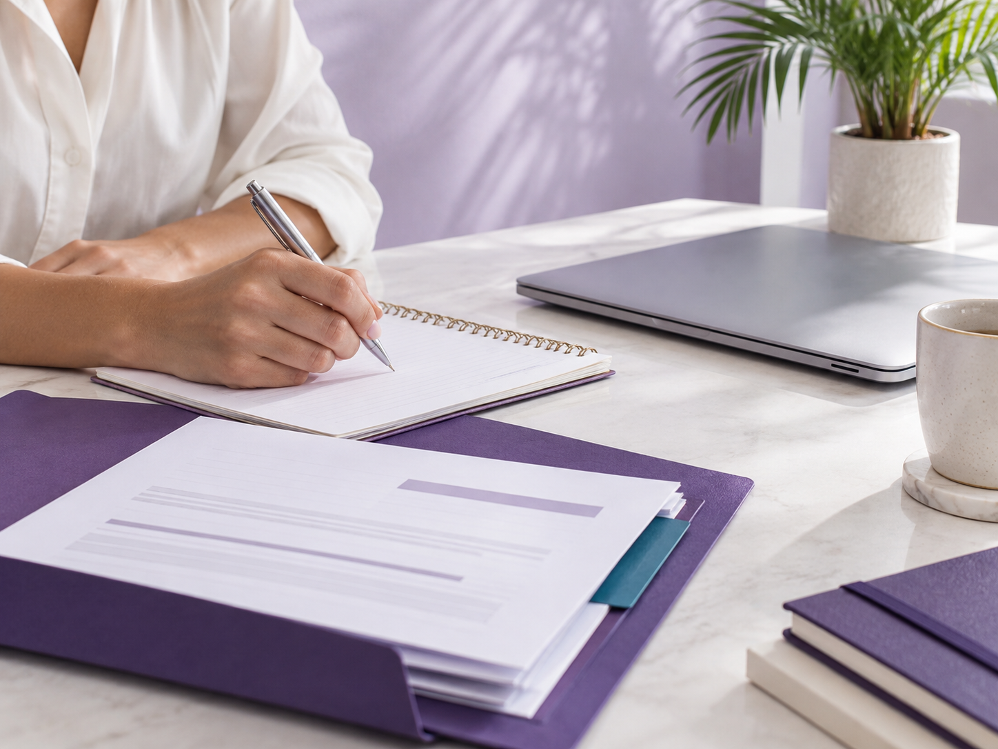 Organized workspace for Florida business registration