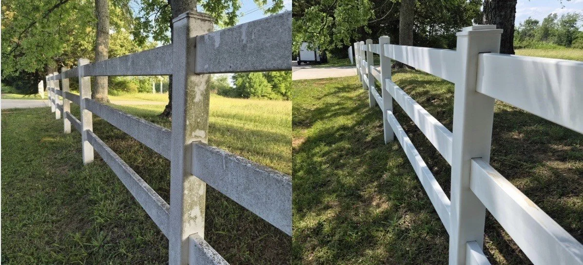 White vinyl fence cleaning in Clarksville TN