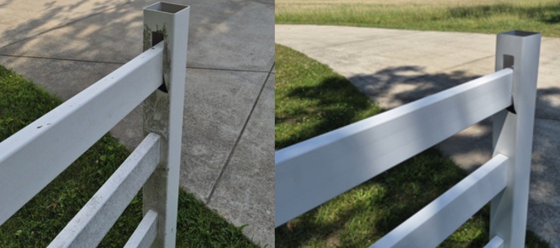 Fence pressure washing before and after in Clarksville TN