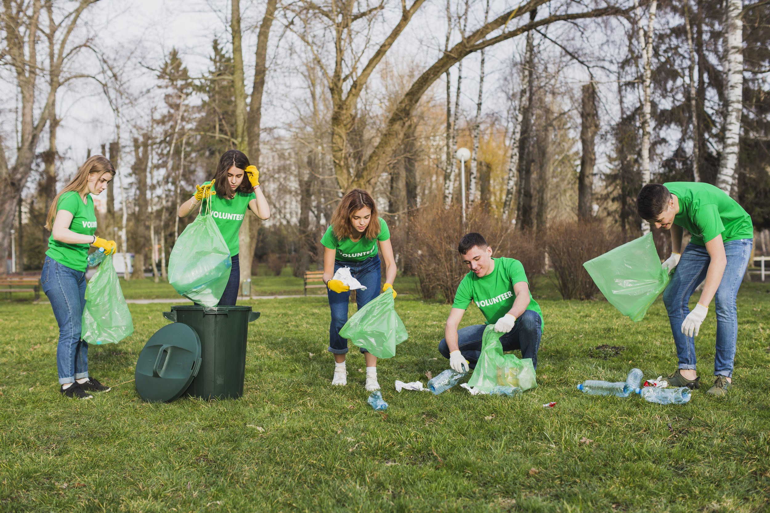 Crew collecting items at a community collection day