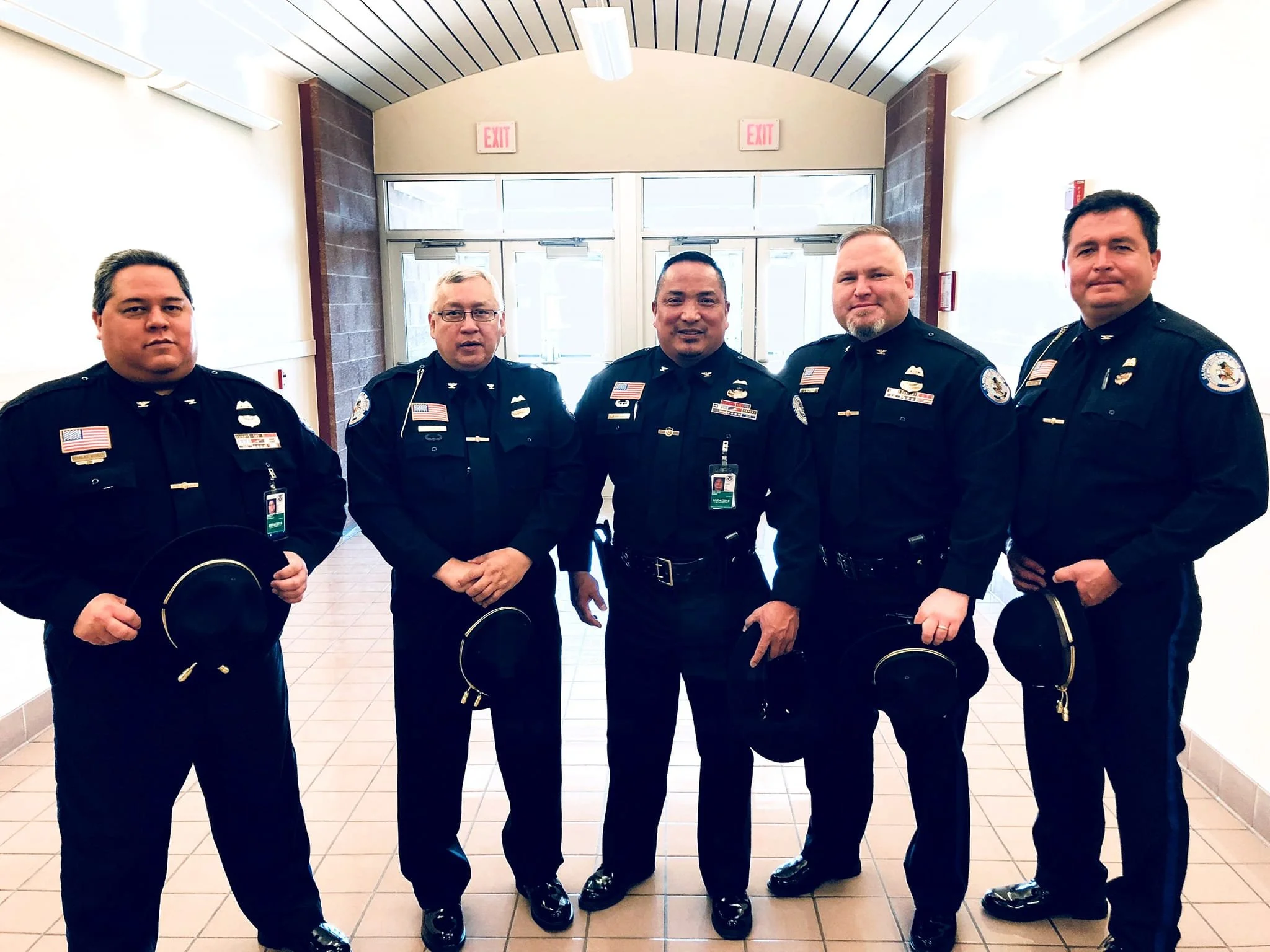 Jerin Falcon in uniform with fellow BIA OJS Special Agents in Charge at the Indian Country Law Enforcement Officers Memorial, circa 2015.
