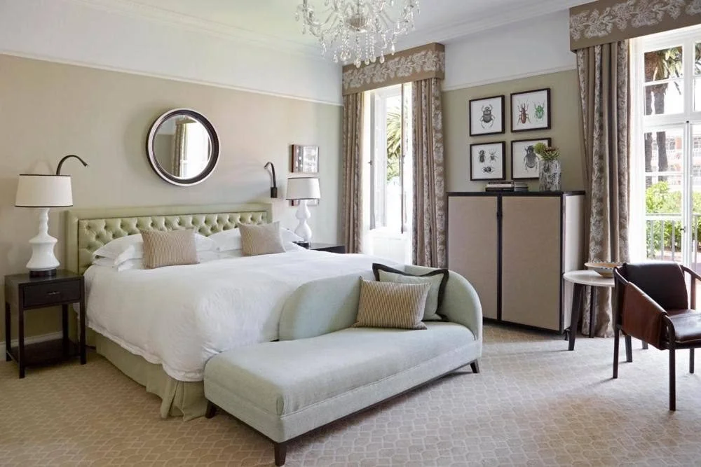 A garden-facing room