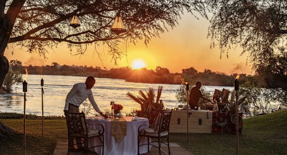 Sunset dining by the river