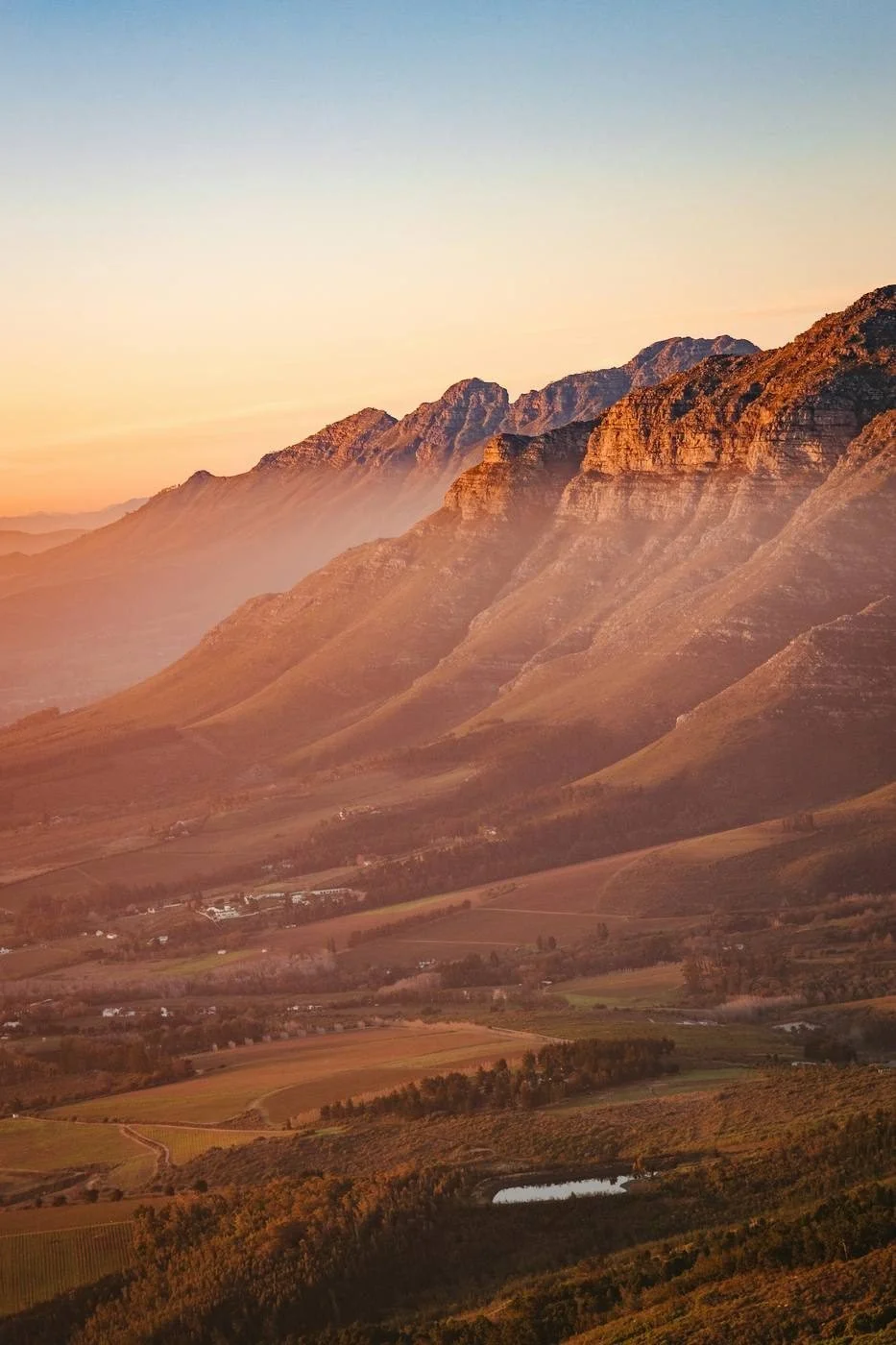 Cape Winelands at golden hour