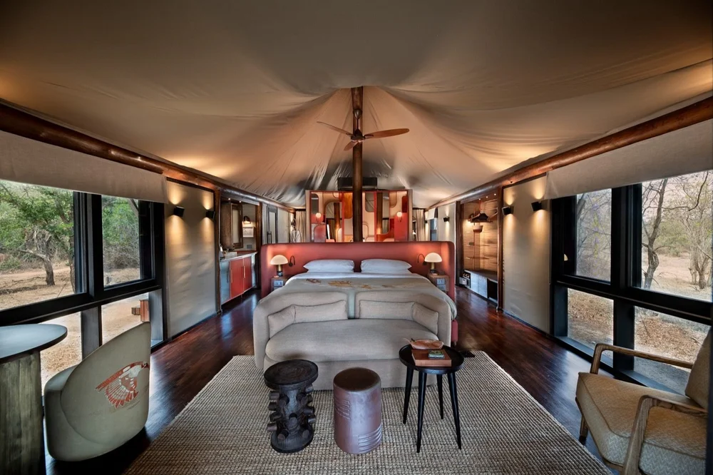 Tented suite interior