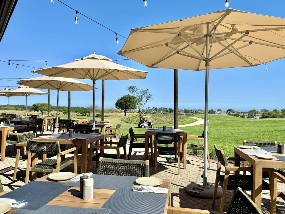 Restaurant terrace overlooking the golf course