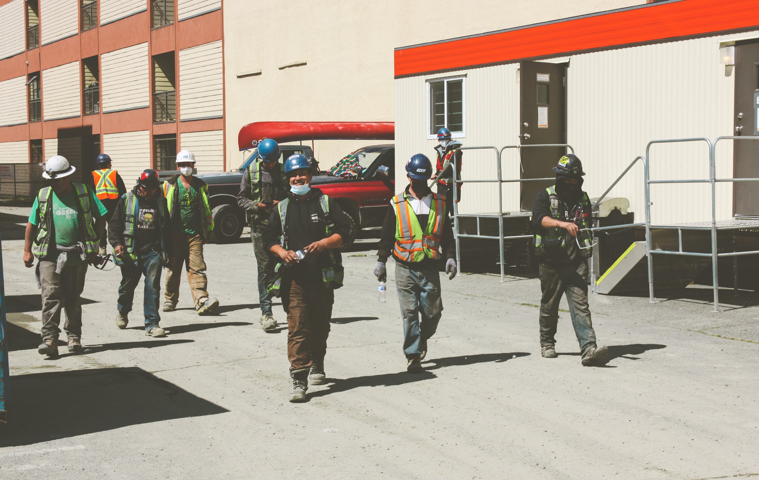 TLC Crew arriving on site ready for shift