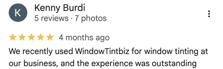 Google review by Kenny Burdi, rated five stars. Exact excerpt is provided below.