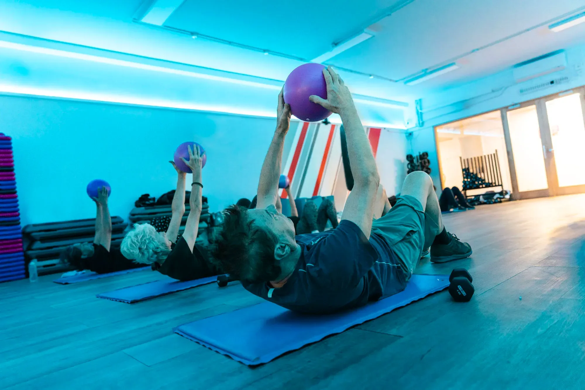 Group of people in a spin class