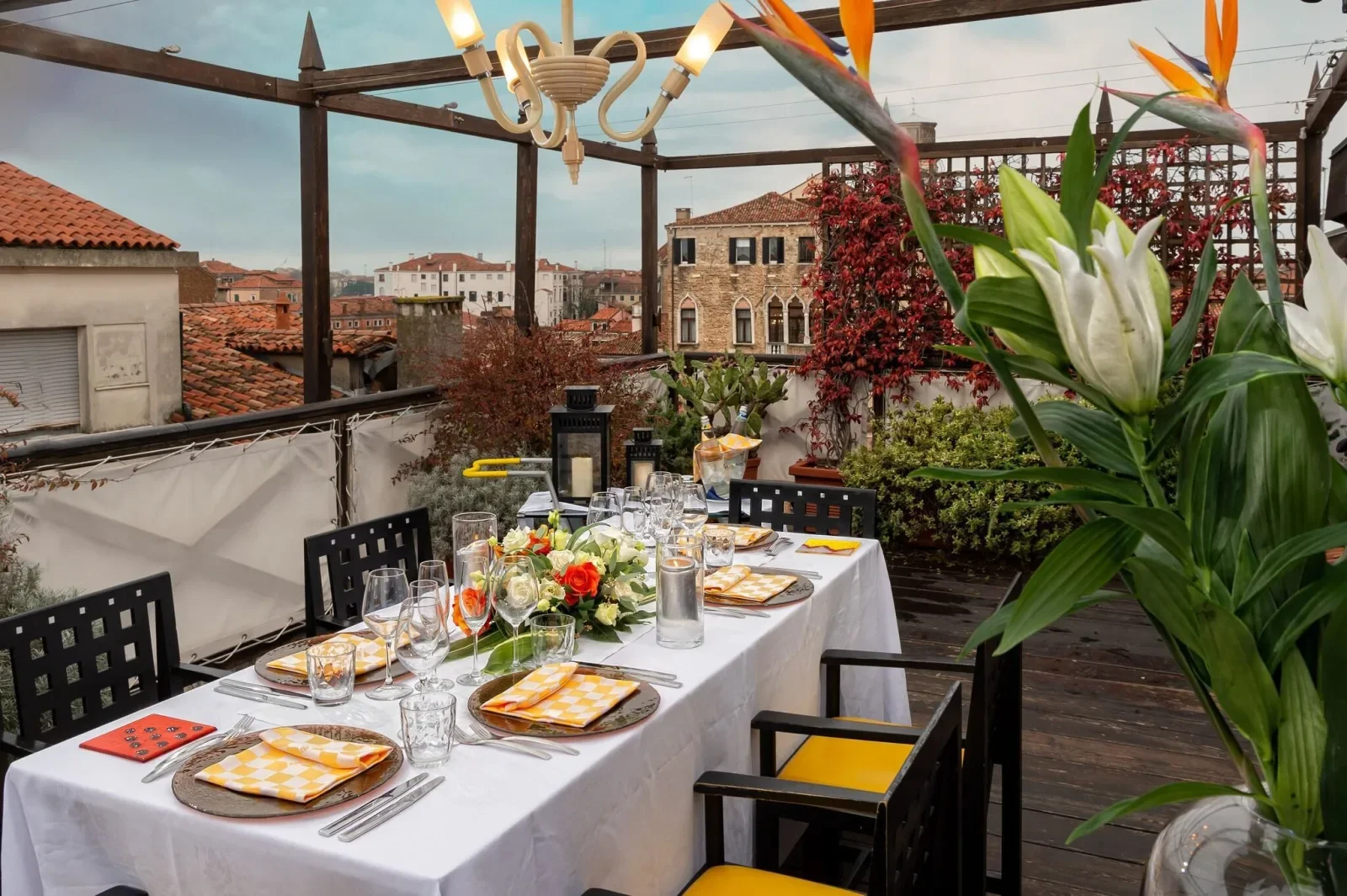 Terrace dining at Ca Pisani Hotel Venice