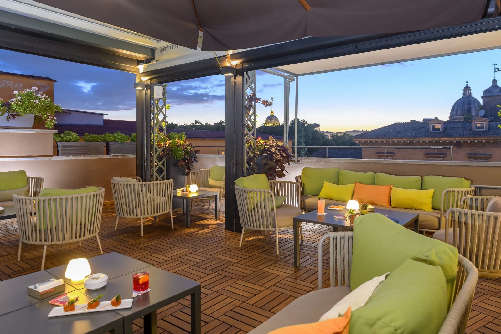 Rooftop terrace at Hotel Indigo Rome