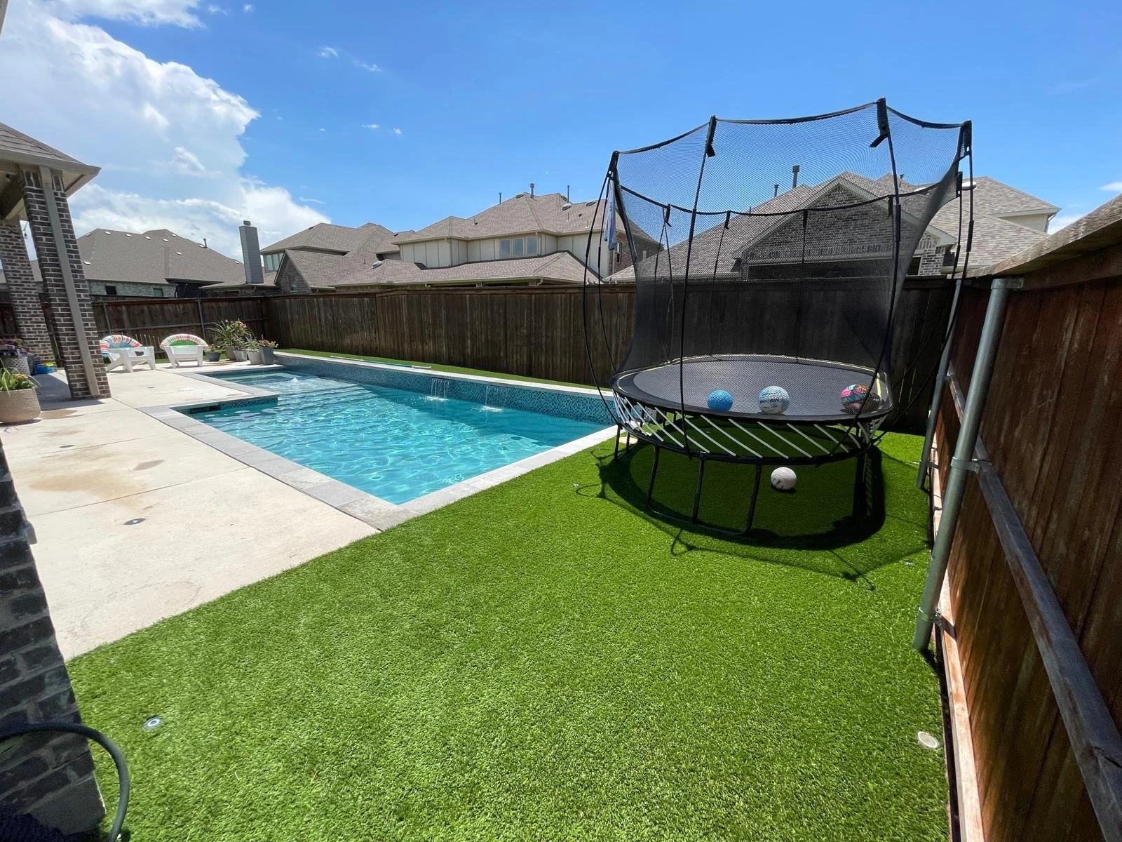 Residential artificial turf installation