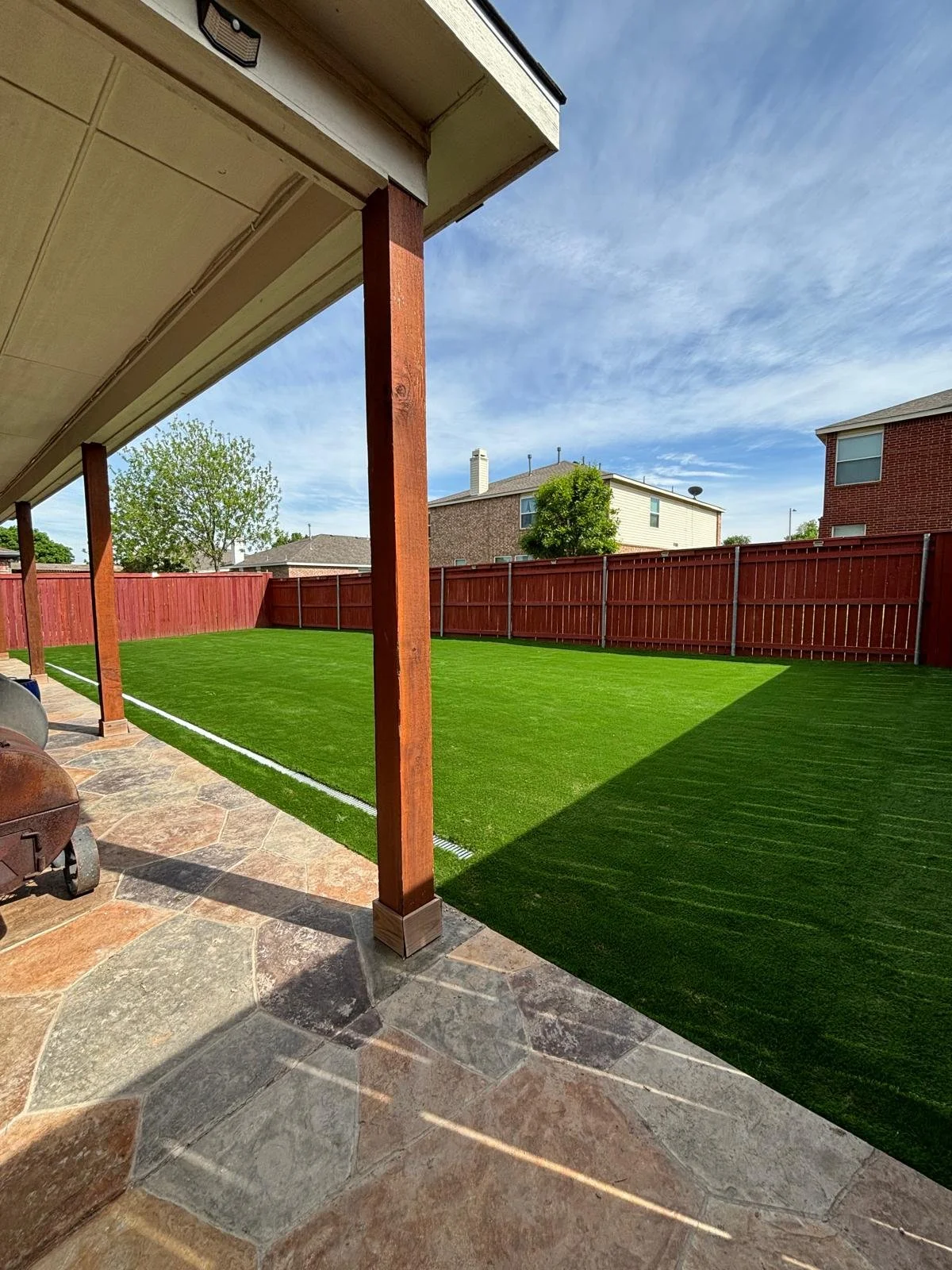 Residential artificial turf installation