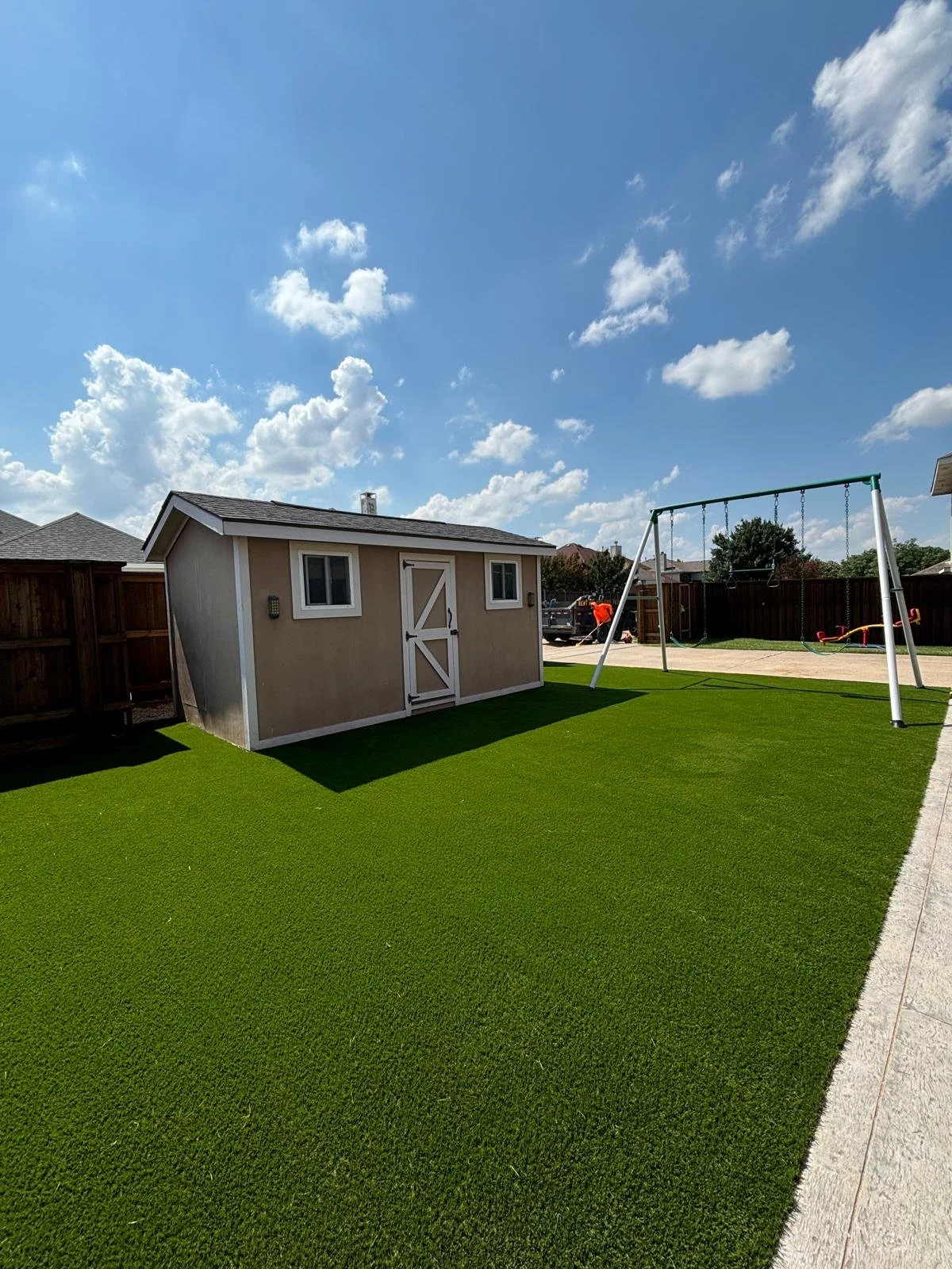 Playground turf installation