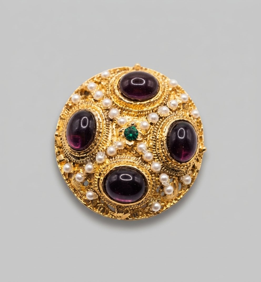Before and After Brooch Restoration