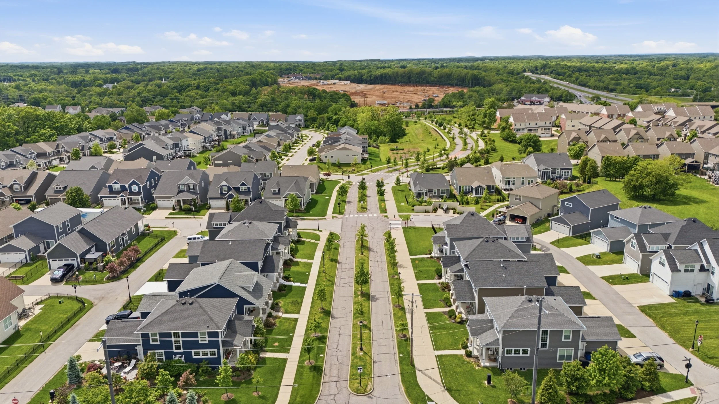Aerial view of Wildwood MO native woodland and neighborhoods, top listing agent Wildwood Missouri
